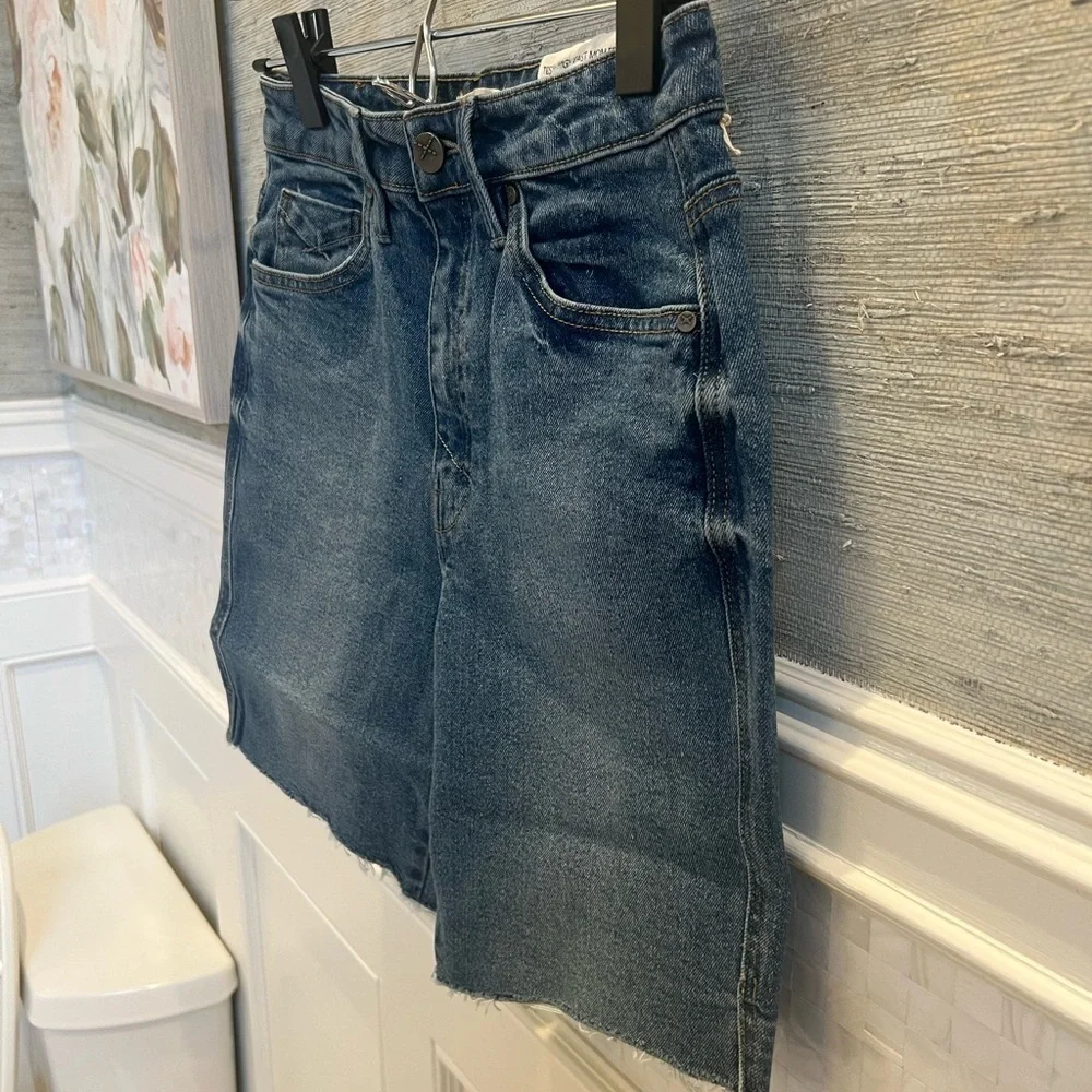 NWT new 26 Anthropologie unpublished Tessa denim Bermuda shorts jean dark - Picture 10 of 17